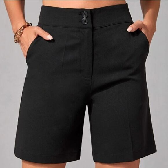 EMERY ROSE Solid High Waist Slant Pocket Shorts Medium/6 - Picture 7 of 7